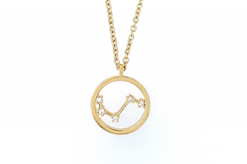 [Ozel] Statement Look Glossy Brass Cubic Necklace